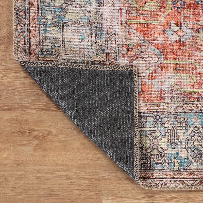 World Rug Gallery Vintage Inspired Distressed Machine Washable Area Rug