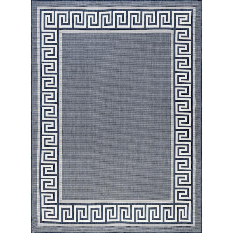 Exo Coastal Border Indoor/Outdoor Area Rug - 8'9'' x 12'2'' - Navy/Cream