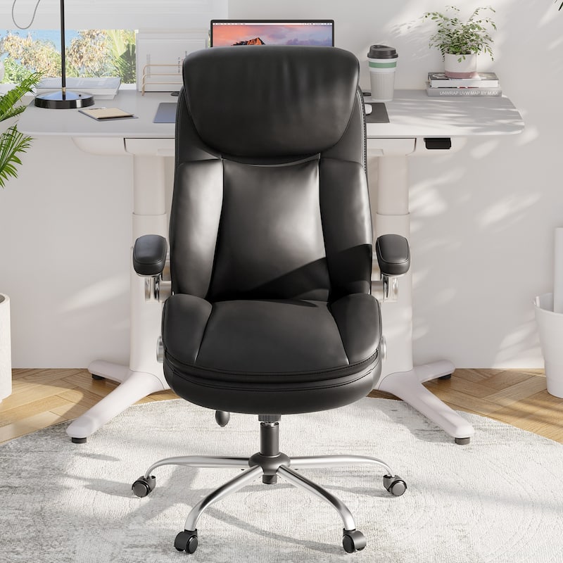 BOSSIN Executive Office Chair,Big and Tall Office Chair with Ergonomic ...
