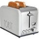 preview thumbnail 11 of 28, Rae Dunn Toaster, Stainless Steel 2 Slice Square Toaster, Wide Slot with 5 Browning Levels, with Bagel, Defrost Cream