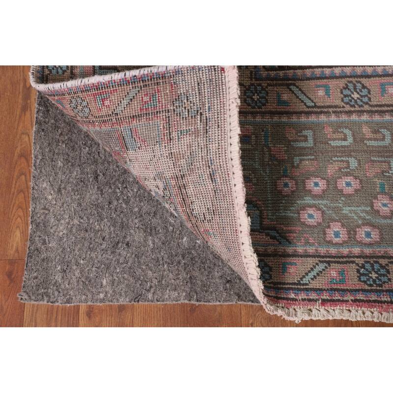 Pink Tabriz Persian Vintage Rug Hand-Knotted Wool Carpet - 9'7"x 12'11"