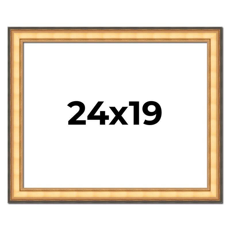 24x19 Frame Gold Plein Aire Solid Wood Picture Frame Width 2 Inches |
