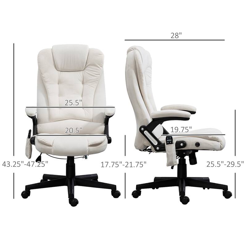 Ergonomic Massage Office Chair with Lumbar Heat and Vibration Full Body Recliner Adjustable Seat Height and Swivel Wheels