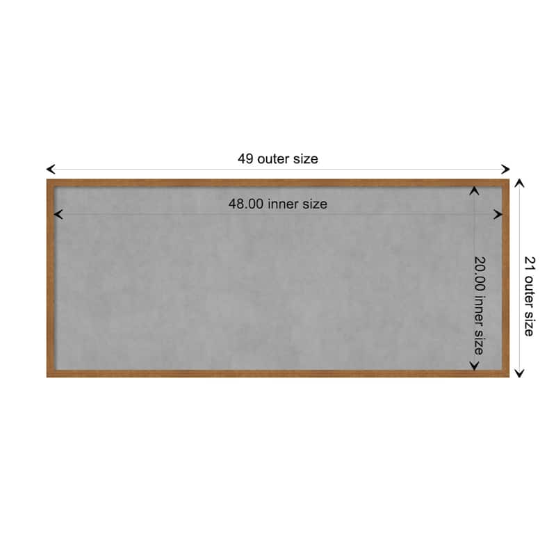 Amanti Art Carlisle Blonde Narrow Framed Magnetic Board - Board Size 48x20