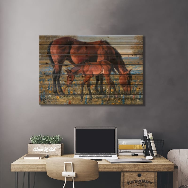 Wildflower Print On Wood by Jack Sorenson - Multi-Color