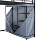 preview thumbnail 37 of 38, Full Size Metal Loft Bed with Built-in Desk, Wardrobe & Power Outlet - 350LB Capacity