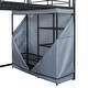 preview thumbnail 37 of 78, Full Size Metal Loft Bed with Workstation Desk, Built-In Shelves, LED Light Strip, Power Outlet & Hanging Wardrobe Storage