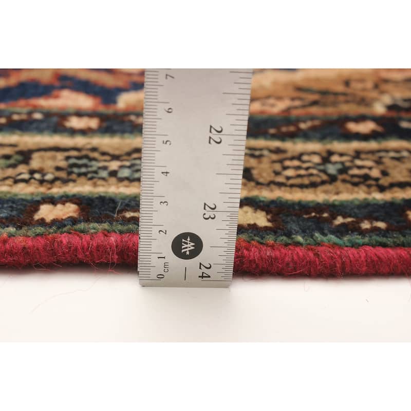 ECARPETGALLERY Hand-knotted Andelz Red Wool Rug - 3' 5" x 9' 10"