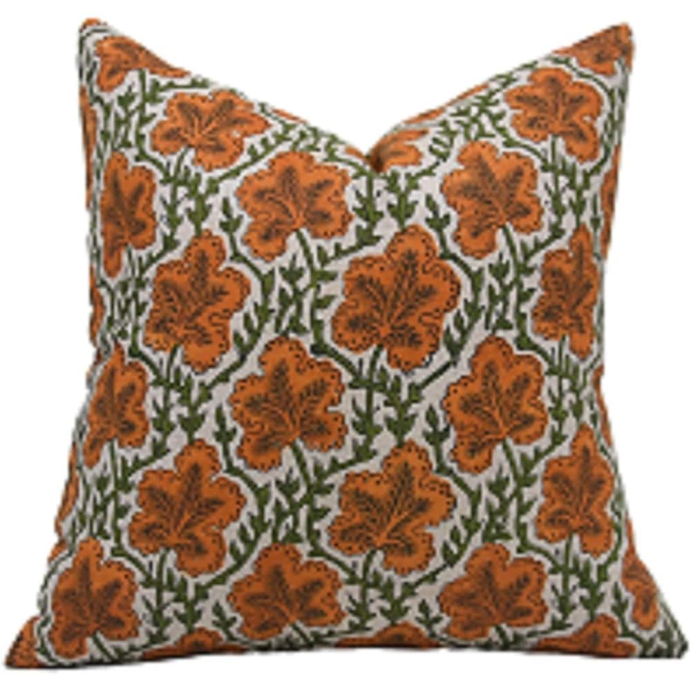 Fabdivine Linen Bohemian Block print pillow Cover