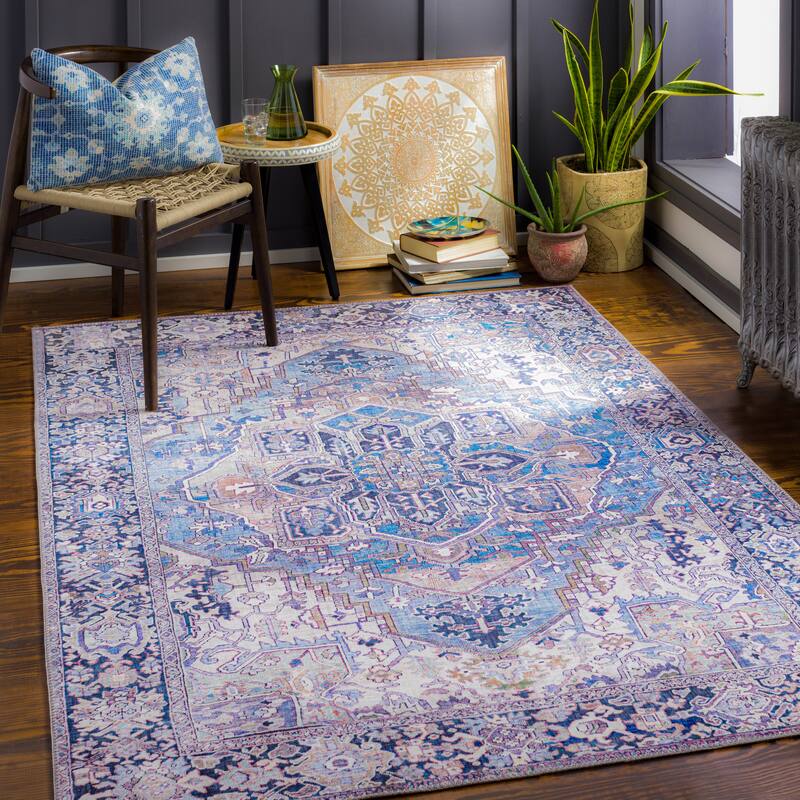 Artistic Weavers Adenia Vintage Medallion Printed Area Rug - 9' x 12' - Lilac/Blue