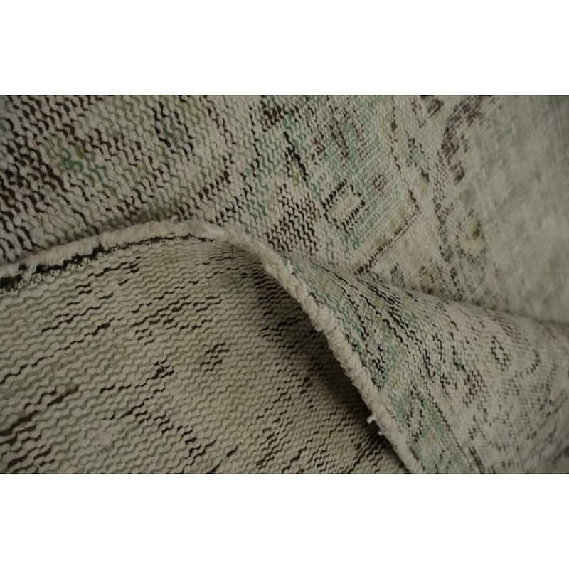 Hand Knotted Oriental 100% Wool Carpet Transitional Floral Green Anatolian Area Rug - 9' 0'' X 5' 11''