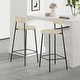 preview thumbnail 16 of 28, Hand Woven Bar Stools with Back Set of 2 Paper Rope Round Barstools with Footrest for Kitchen Island & Dining Rooms Creamy White