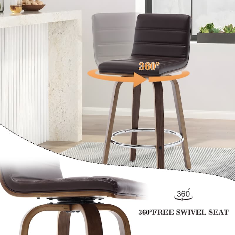 26"/29" Faux Leather Swivel Bar/Counter Stools, Set of 2/3