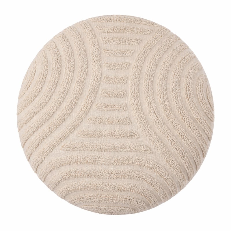 Modern Fabric Round Storage Ottoman