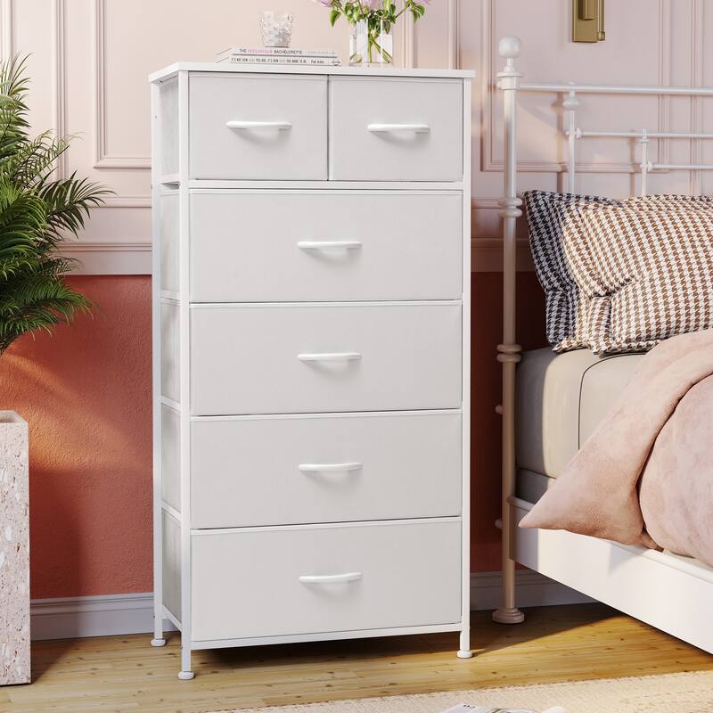 6-drawer Chest Vertical Dresser Storage Tower by Crestlive Products - White - 6-drawer