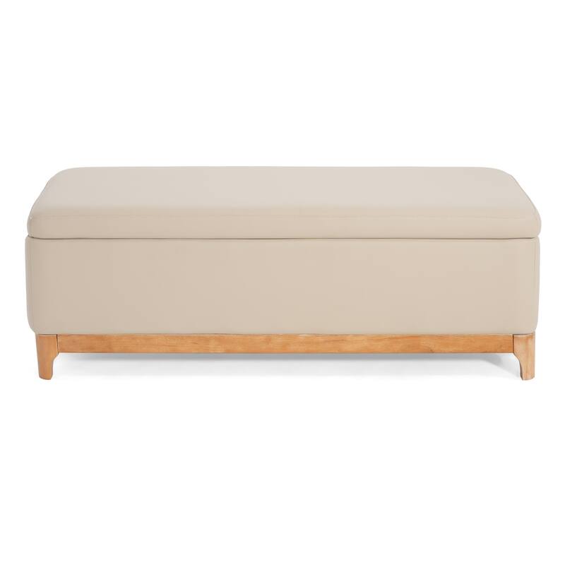 Christopher Knight Home - Orphelia Faux Leather Storage Bench - Beige