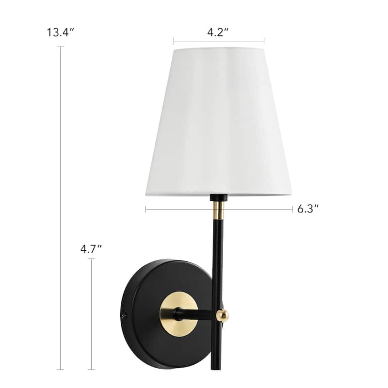 1-Light Dimmable Wallchiere Plug-in Armed Wall Sconce Vanity Light