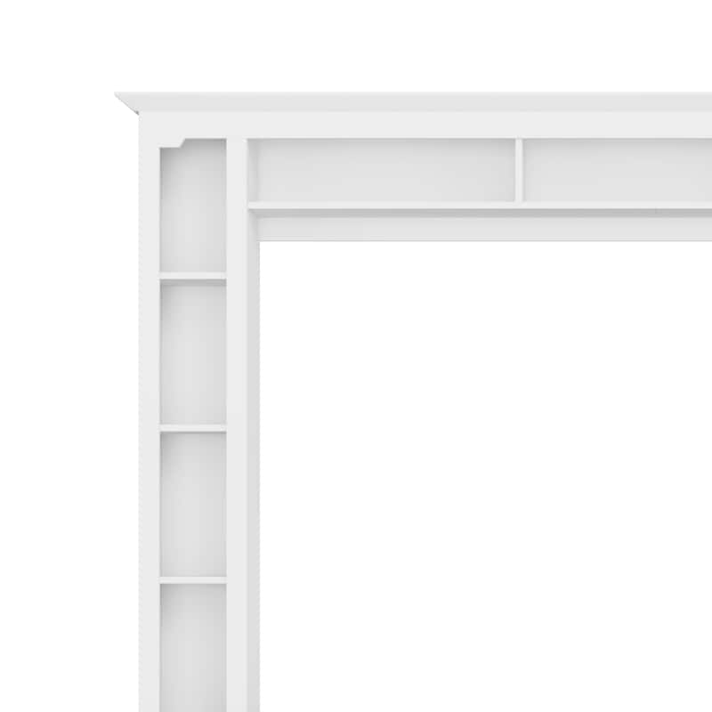 Entertainment Center Wall Unit with Bookshelves and Tempered Glass Door