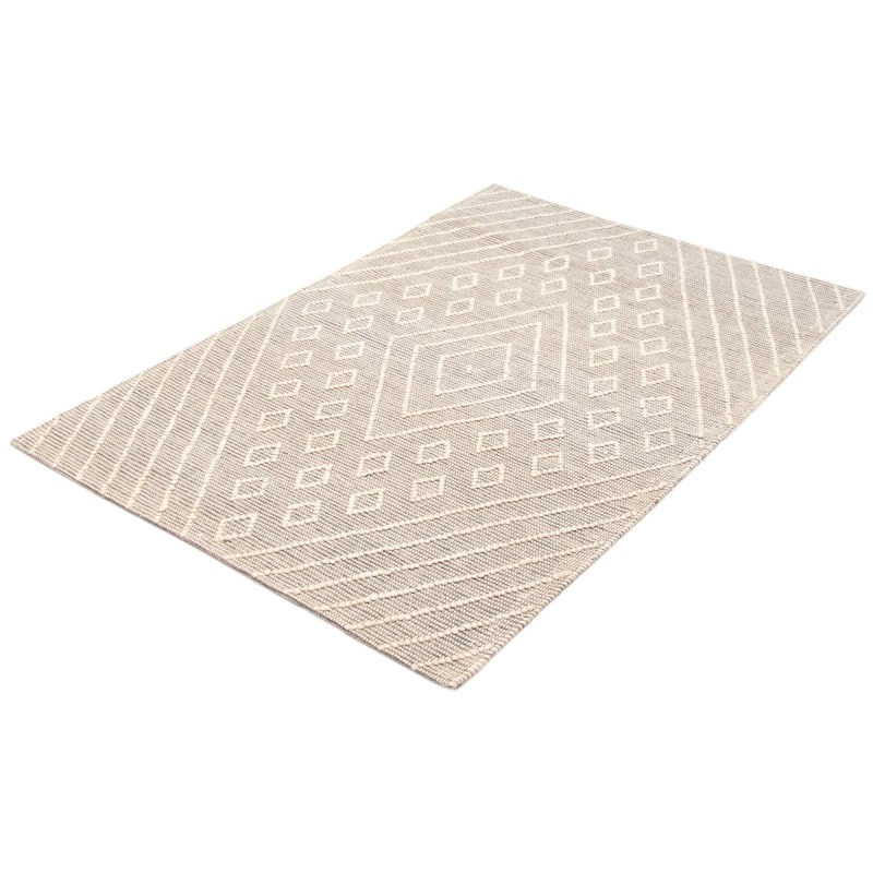 ECARPETGALLERY Braid weave Sienna Grey Wool Rug - 5'2 x 7'10