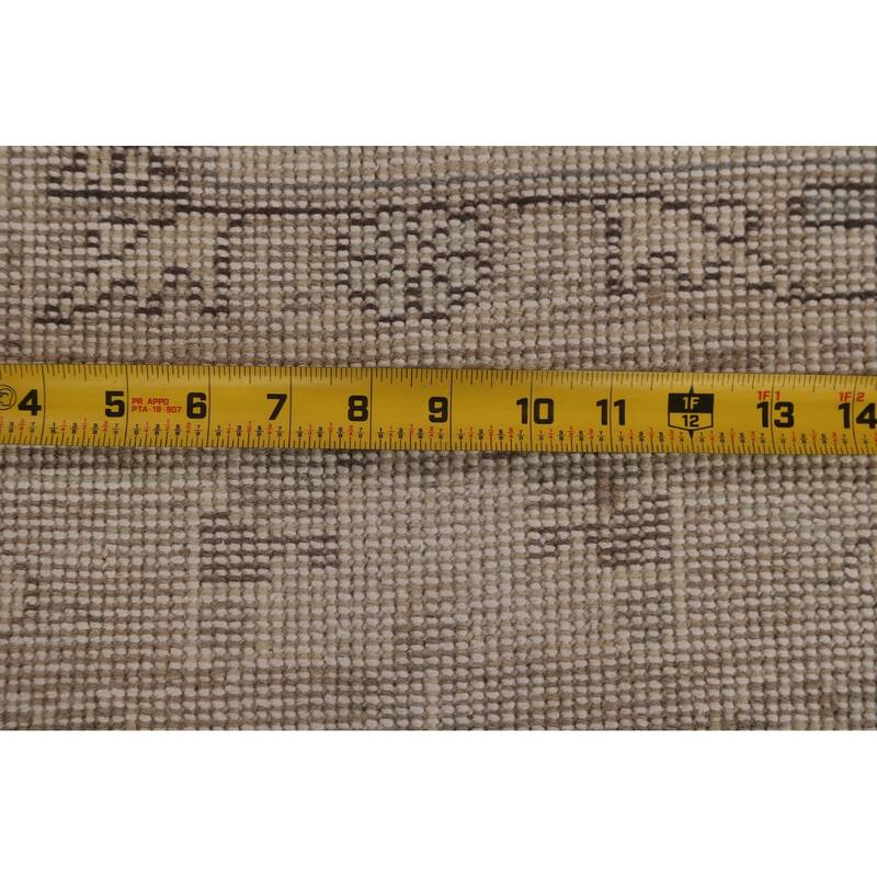 Beige Distressed Tabriz Persian Vintage Area Rug Handmade Wool Carpet - 6'3" x 9'8"