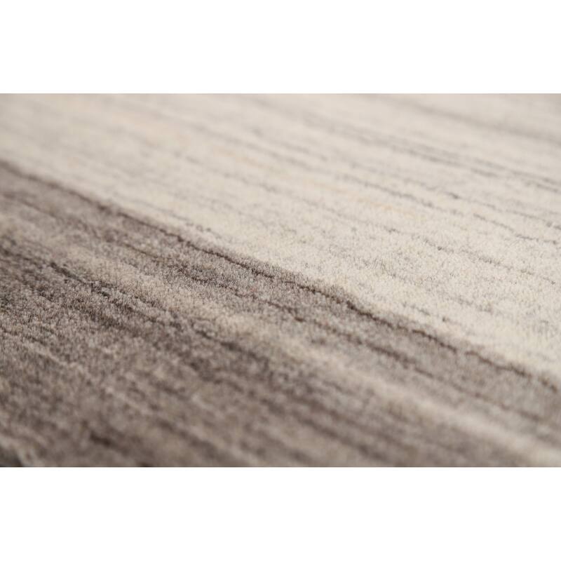 Striped Gabbeh Indian Rug Hand-Knotted Contemporary Wool Carpet - 6'5"x 9'8"