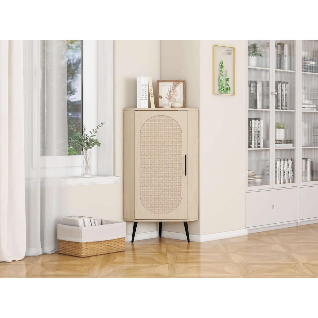 Corner cabinet ,Rattan door,Freestanding Corner Tables For Small Spaces