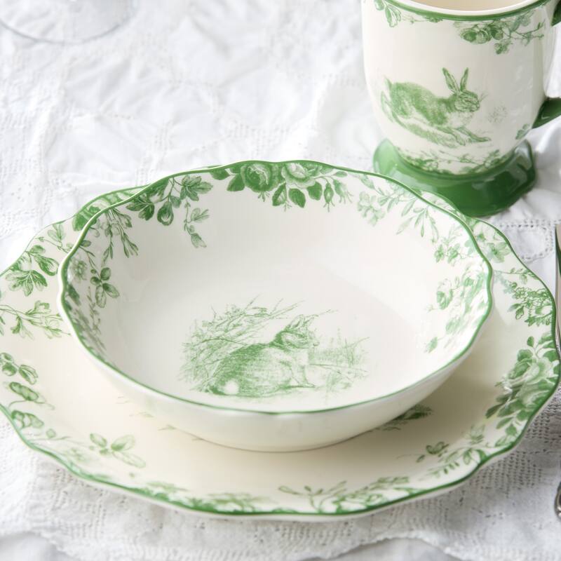 Certified International Le Jardin Set of 4 Soup Bowl 8" 4 asst - 8"W x 8"D x 2"H