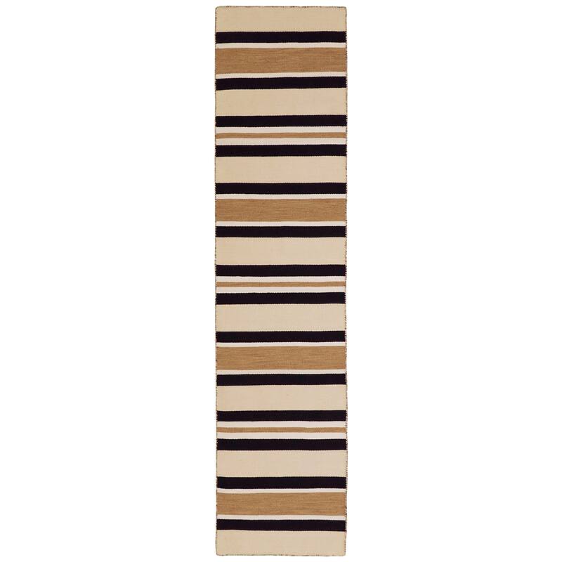 Liora Manne Sorrento Cabana Stripe Indoor/Outdoor Rug - 2' x 8' Runner - Sisal