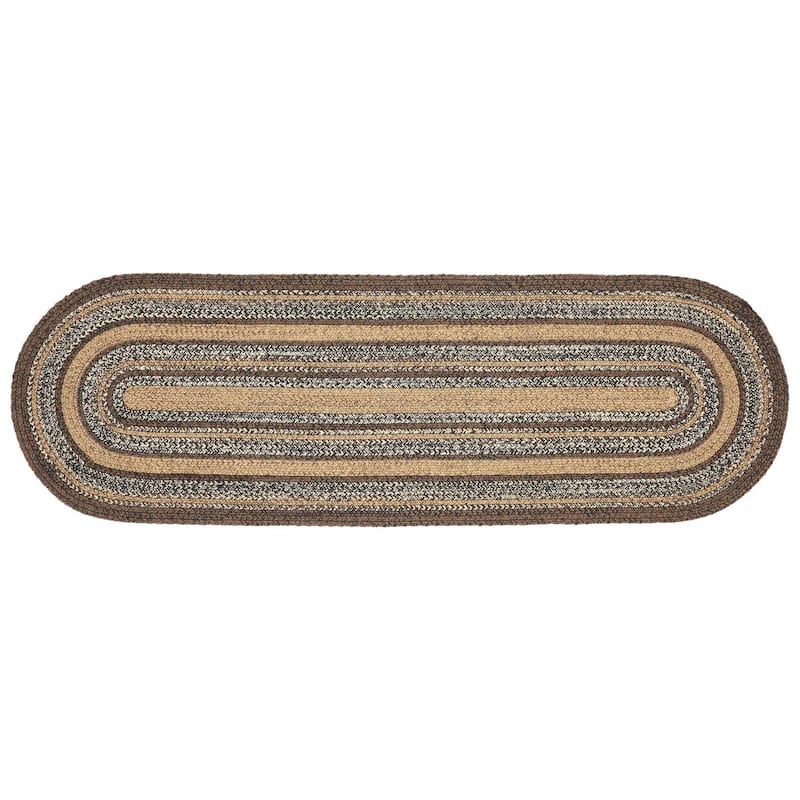 Espresso Jute Rug/Runner Oval w/ Pad 22x72 - 2' x 6' Runner