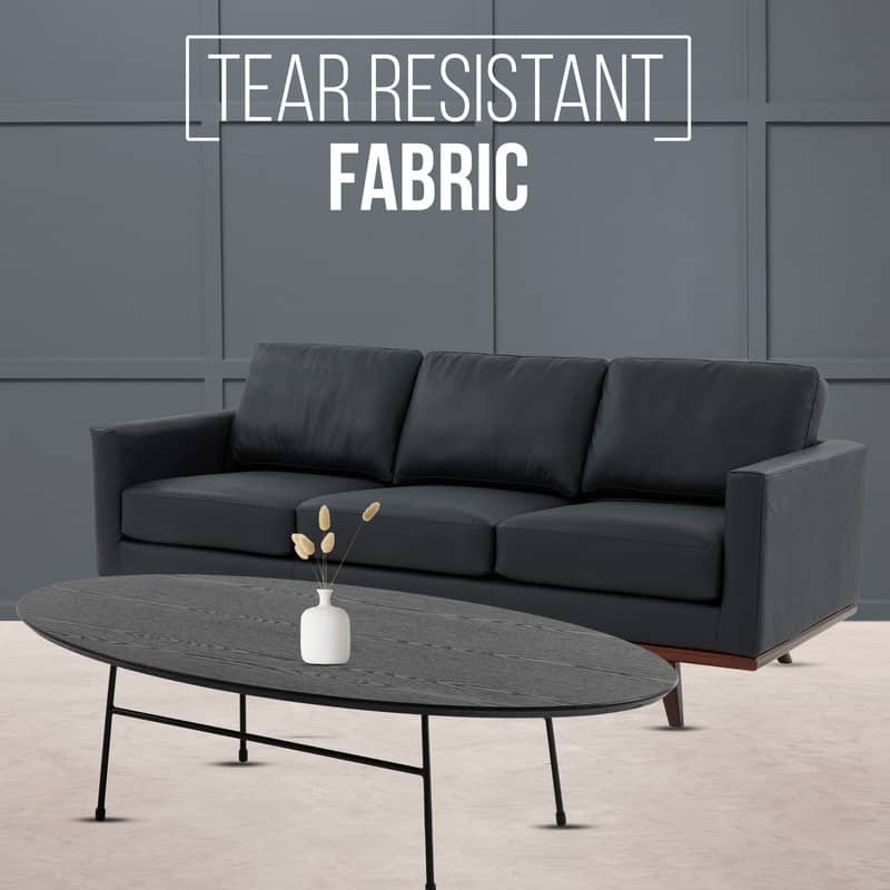 Chester 3 Seater Mid-Century Modern Leather or Mesh Sofa Couch With Birch Wood Frame Armchair for Living Room Bedroom and Office