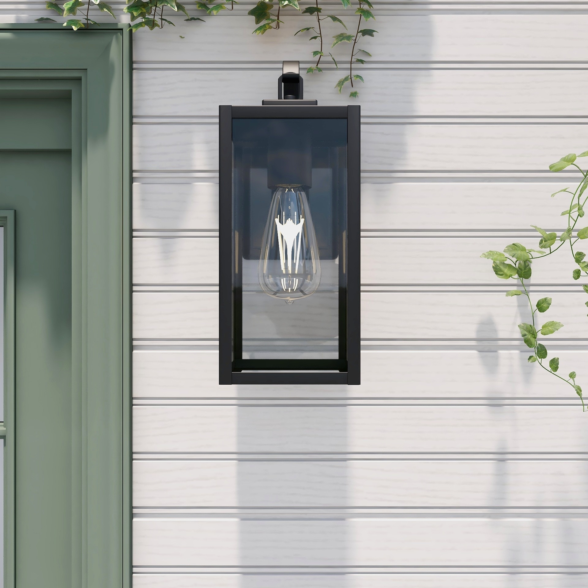 Matte Black 1-Light Outdoor Wall Sconce
