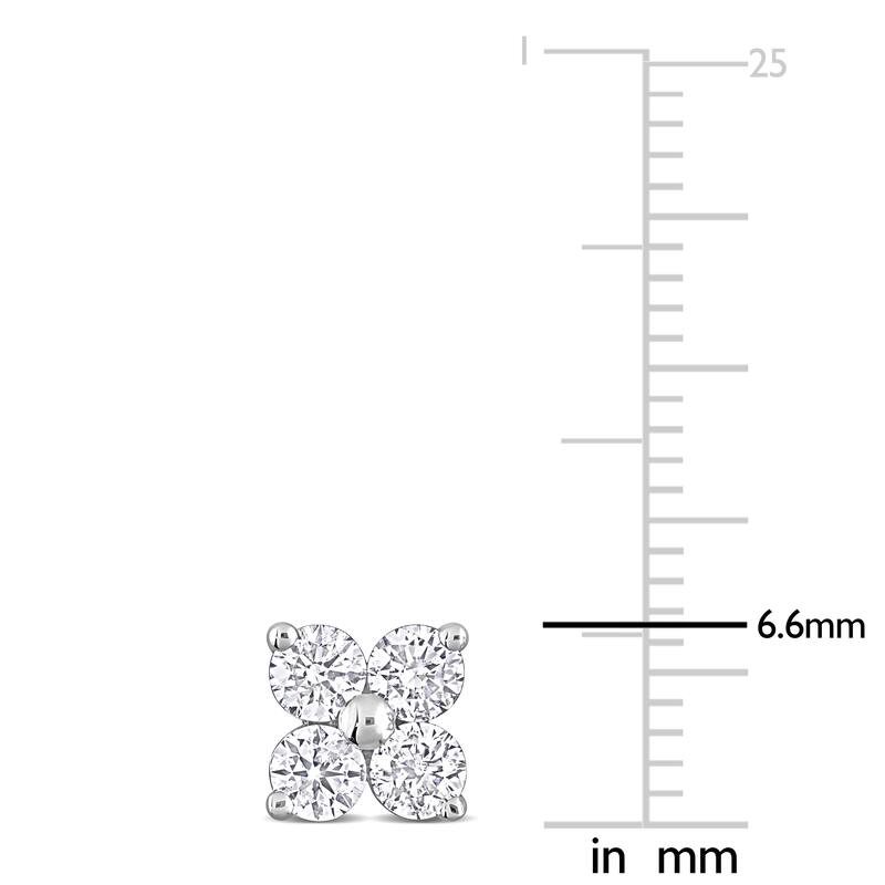 Miadora 1ct TDW Diamond Floral Stud Earrings in 14k White Gold