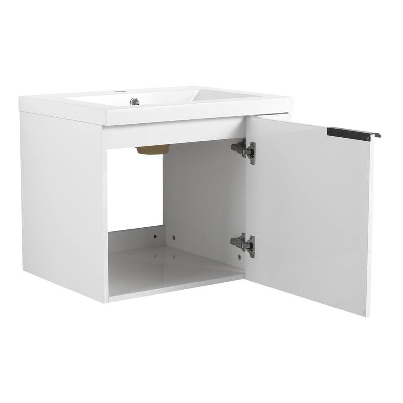 24" Bathroom Vanity Sink Combo with Generous Storage, Modern Oak Cabinet, Soft-Close Doors, and Easy Assembly