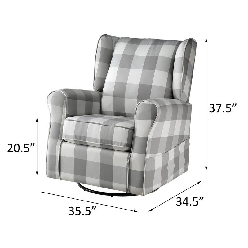 Rolled Arm Swivel Chair,Accent Armchair with Glider