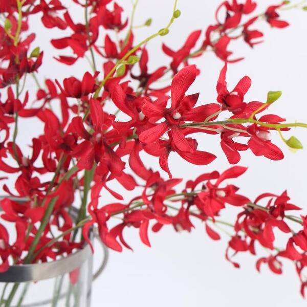 Shop Floralgoods Luxury Silk Asian Style Oncidium Orchid Stem In Red 43 Tall Overstock 18230271