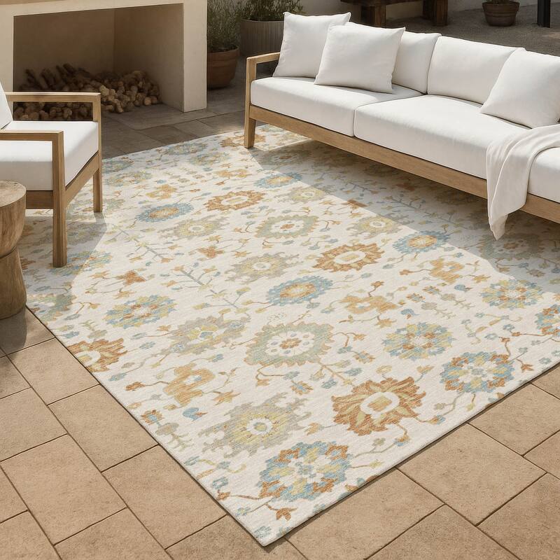 Machine Washable Indoor/ Outdoor Global Durango Chantille Rug - Ivory - 2'6" x 3'10"