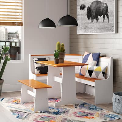 Middlecreek Wood Farmhouse Breakfast Nook Dining Set