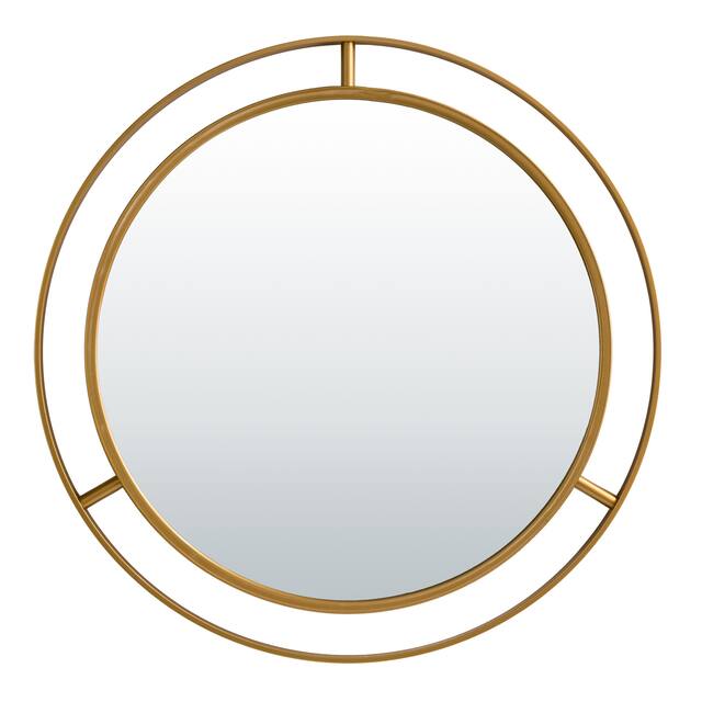 Glitzhome Oversized Iron-framed Round Wall Mirror