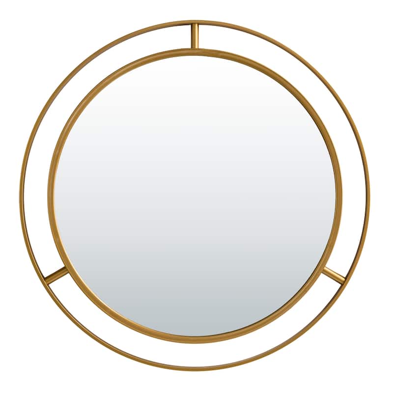 Glitzhome 24"D Modern Round Accent Decorative Wall Mirror Bathroom Vanity Decor