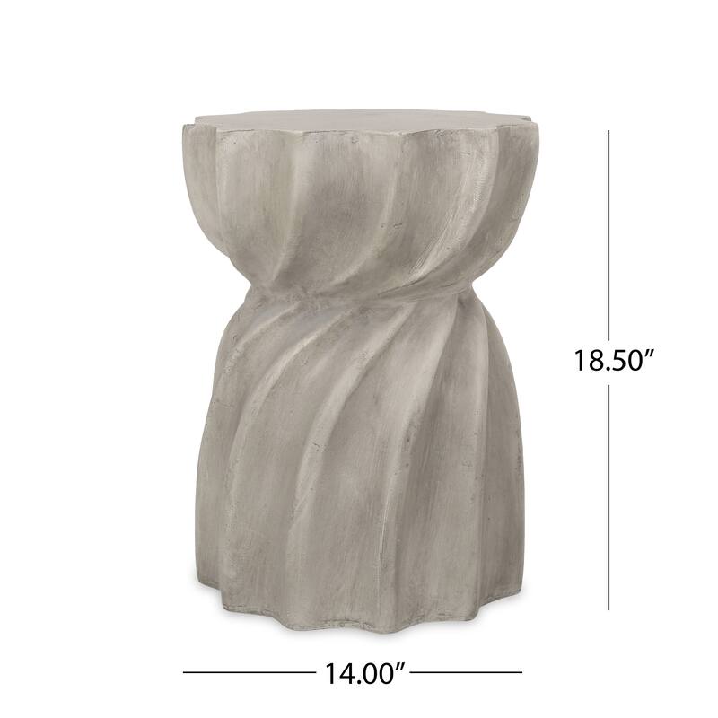 Modern Outdoor Side Table with Sunburst Top Hourglass Shape