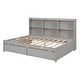 preview thumbnail 7 of 16, Full Size Storage Bed w/ Side Bookcase, Drawers Platform Bed Frame