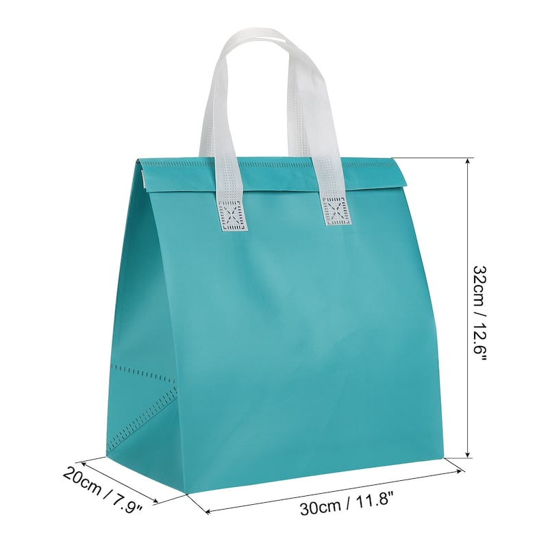 Insulated Take Away Bags, 25 Pcs Thermal Bags 11.8 x 7.9 x 12.6 Inch - Blue