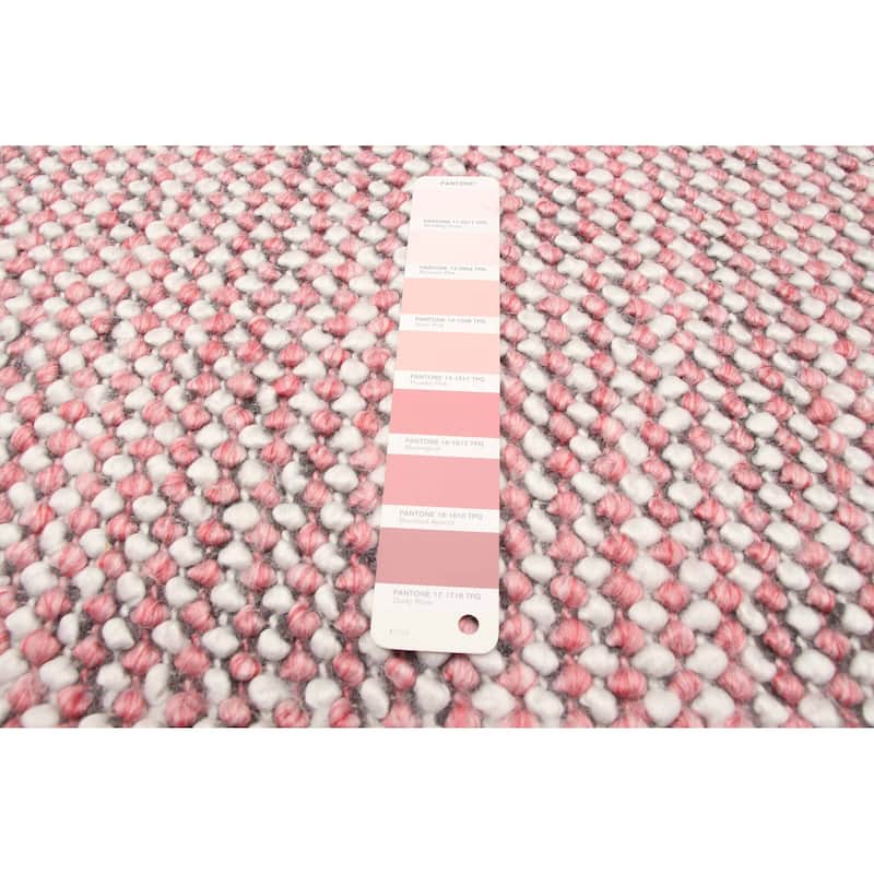 ECARPETGALLERY Braid weave Sienna Salmon Wool Rug - 5'0 x 8'1
