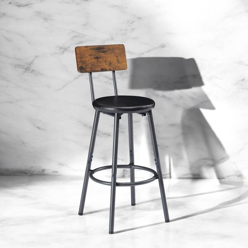 Industrial 63" Bar Table Set with 3 PU Upholstered Stools, Modern Breakfast Table for Kitchen, Living Room, or Banquet Hall
