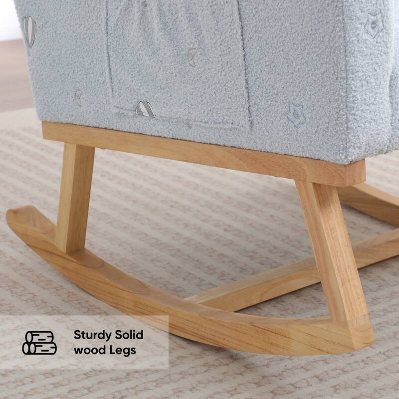 HOMYKA 28" Wide Rocking Chair for Nursery with Solid Wood Leg