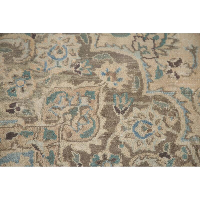 Hand Knotted Oriental 100% Wool Carpet Traditional Floral Peach Mashad Area Rug - 12' 10'' X 9' 10''