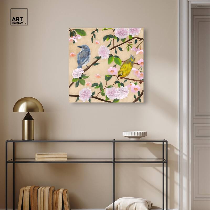 Birds Cuddle Canvas by Art Remedy, Gallery Wrapped