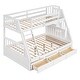 preview thumbnail 21 of 37, Detachable Design Twin-over-Full Bunk Bed with Drawers，Ladder and Storage Staircase
