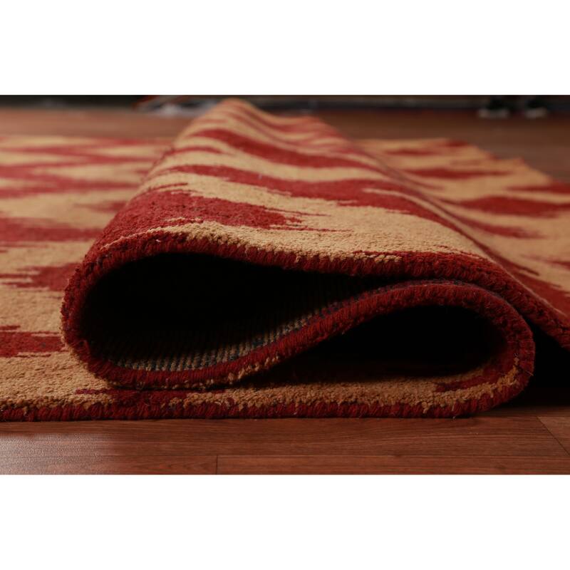 Hand Knotted Oriental 100% Wool Carpet Modern Geometric Oranges & Rust Moroccan Area Rug - 11' 7'' X 9' 5''