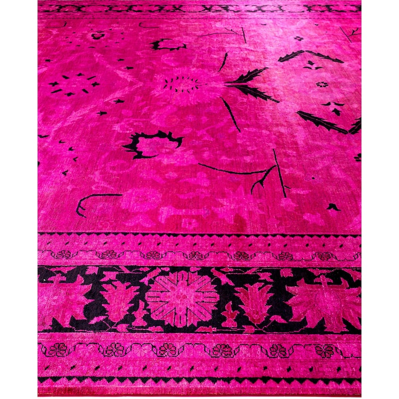 Overdyed One-of-a-Kind Hand-Knotted Area Rug - Pink - 12' 1" x 17' 8"